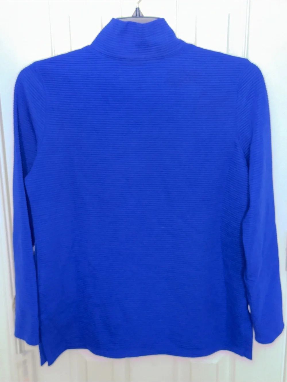 Cobalt Blue Zip Front Ribbed Cardigan - Picture 9 of 9